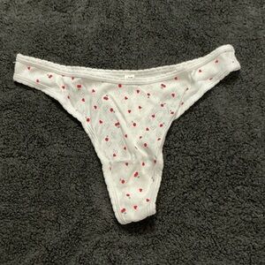 Pink Victoria’s Secret White and Red cherry Patterned Thong
